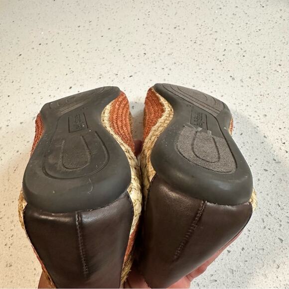 Kelly & Katie Ballet Flat Shoes Raffia Brown Burnt Orange Boho Size 9.5 - Picture 10 of 12